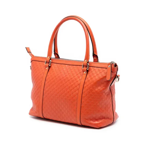 Pre-owned Structured Leather Tote Bag - Gucci Vintage - Modalova