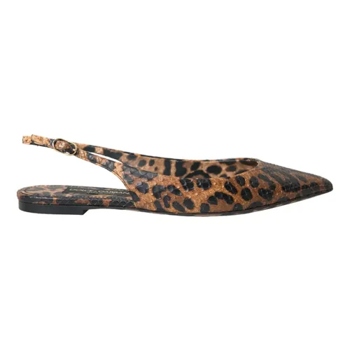 Leopard Exotic Skin Slingback Shoes - Dolce & Gabbana - Modalova