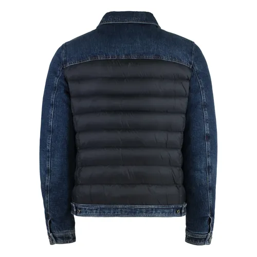 Denim Jacket with Padded Nylon Inserts - Moorer - Modalova