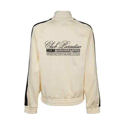 Zip Hoodie with Elasticated Cuffs - Msgm - Modalova