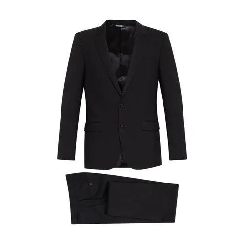 Black Wool Suit Peak Lapels - Dolce & Gabbana - Modalova
