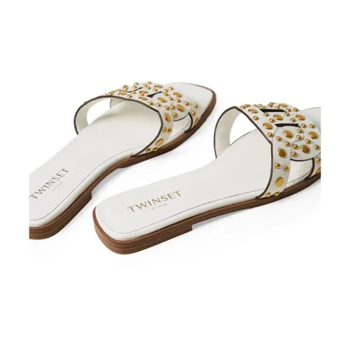 White Stud Sandals Square Toe - Twinset - Modalova