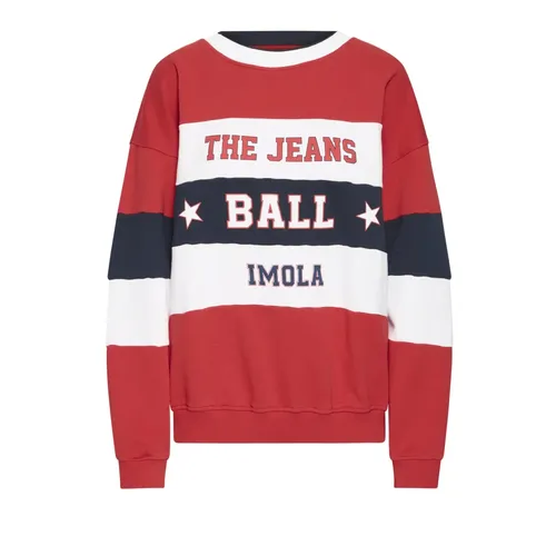 Red Sweatshirt with Stripes and Text - Ball - Modalova