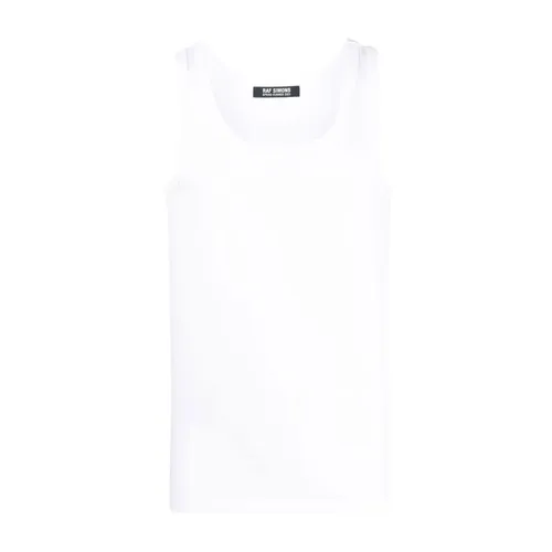 White Logo Patch Cotton Tank Top - Raf Simons - Modalova