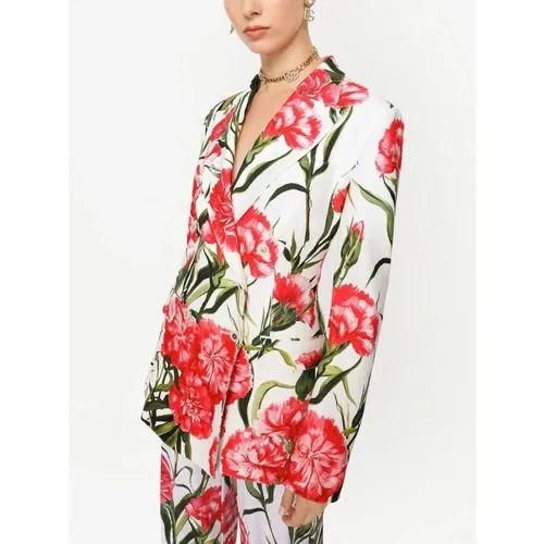 Floral Print Blazer - Dolce & Gabbana - Modalova