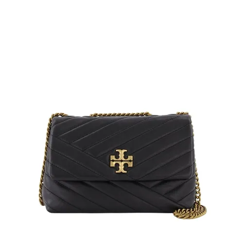 Kira Chevron Small Hobo Bag - Black Leather - Tory Burch - Modalova