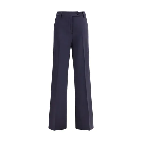 Flare Bianca Pants High Waist Zipper - True Royal - Modalova