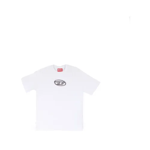 White Logo Front T-shirt - Diesel - Modalova