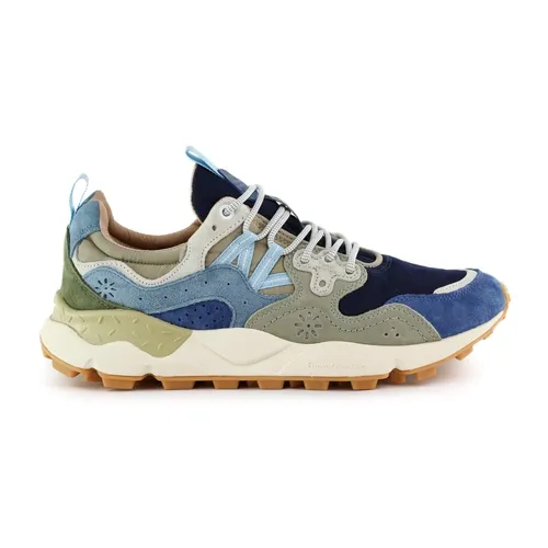 Low-cut Suede and Nylon Sneakers - Flower Mountain - Modalova