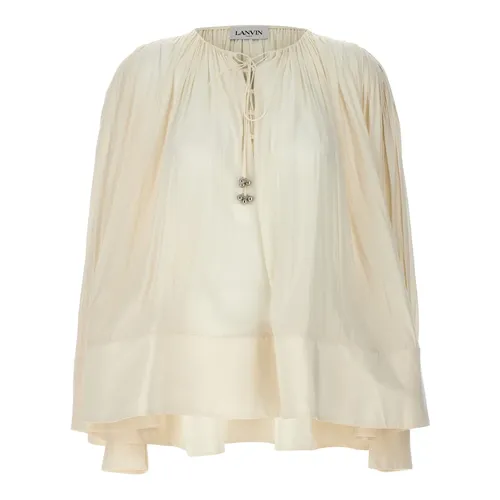 Wide Blouse V-neck Drawstring - Lanvin - Modalova