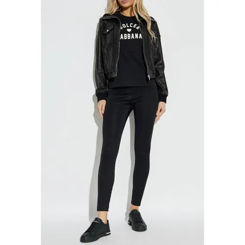 Leggings with logo - Dolce & Gabbana - Modalova