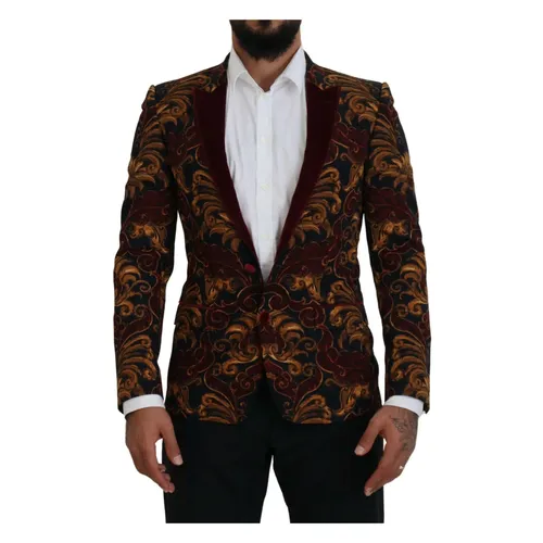 Elegant Multicolor Blazer Wool Blend - Dolce & Gabbana - Modalova