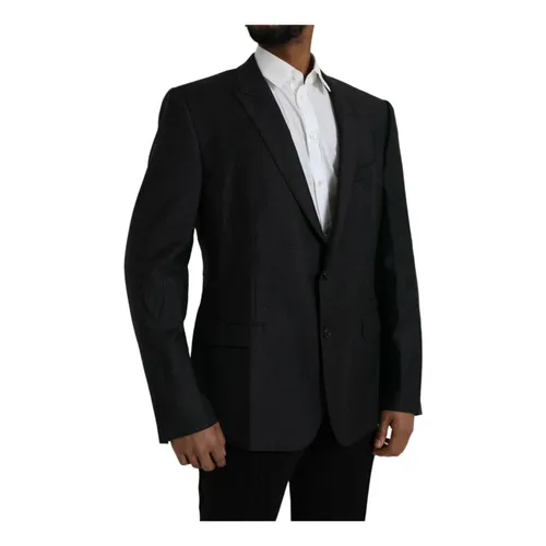 Slim Fit Wool Coat Blazer - Dolce & Gabbana - Modalova