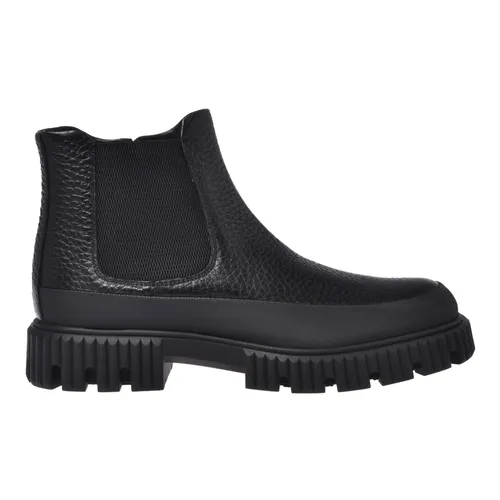 Black tumbled leather ankle boots - Baldinini - Modalova
