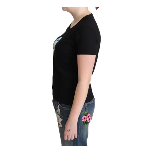 Iconic Black Cotton Tee - Moschino - Modalova