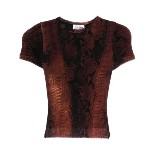 Mesh Printed Python Baby Tee - Jean Paul Gaultier - Modalova