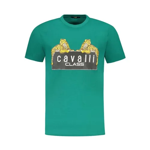 Green Leopard Print Tee for Men - Cavalli Class - Modalova