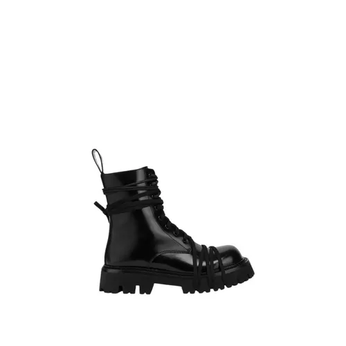 Biker Boots in Brushed Calfskin - Moschino - Modalova