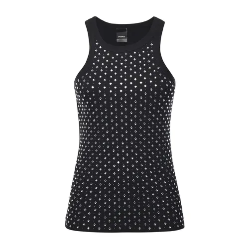 Ribbed Black Tank Top - Pinko - Modalova