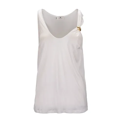 Shiny Jersey Tank Top - Elisabetta Franchi - Modalova
