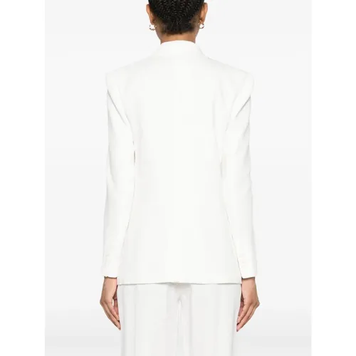 Double-Breasted Jacket with Flap Pockets - Elisabetta Franchi - Modalova