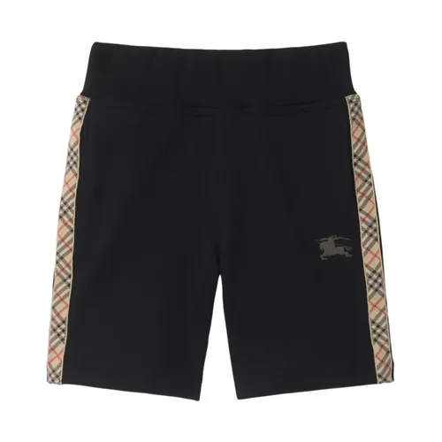 Black Checked Bermudas for Boys - Burberry - Modalova