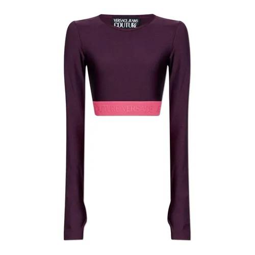 Top corto con mangas largas - Versace Jeans Couture - Modalova