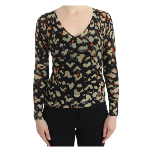 Elegant Multicolor Wool V-Neck Sweater - Roberto Cavalli - Modalova