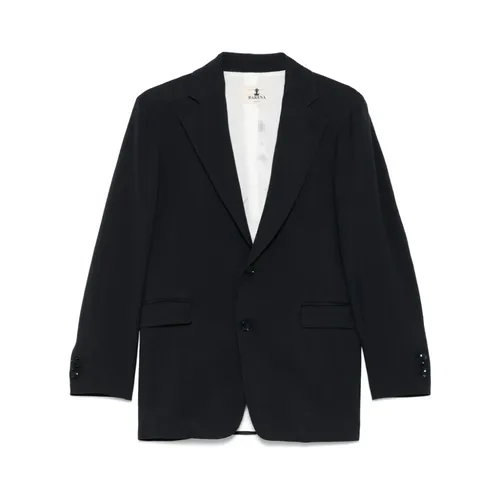 Navy Blue Buttoned Jacket with American Rear Vent - Barena Venezia - Modalova