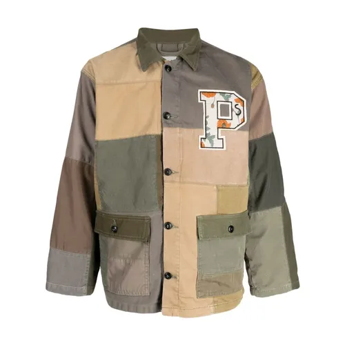 Khaki Military Logo Patch Jacket - President's - Modalova