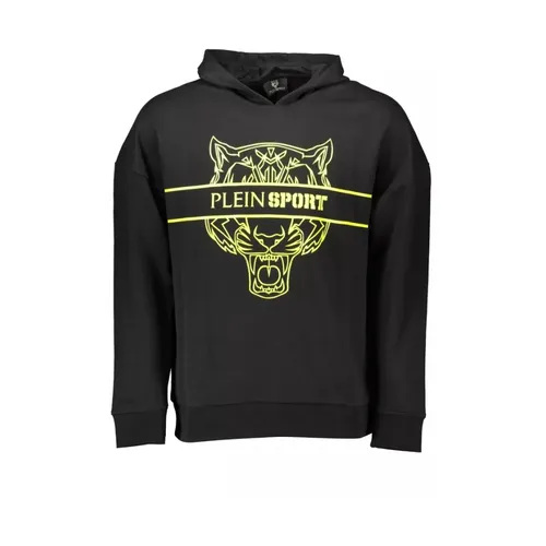 Black Cotton Hoodie for Men - Plein Sport - Modalova