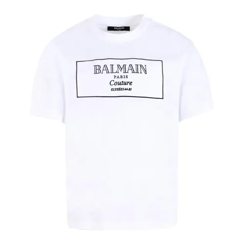 White Short Sleeves T-Shirt - Balmain - Modalova