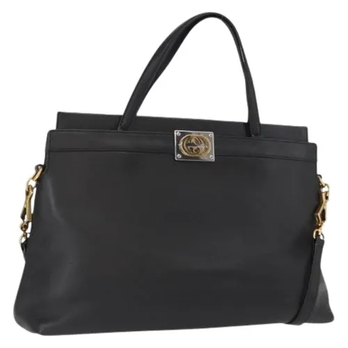 Pre-owned Vintage Leather Handbag - Gucci Vintage - Modalova