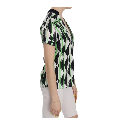 Geometric Print V-Neck Top - Costume National - Modalova