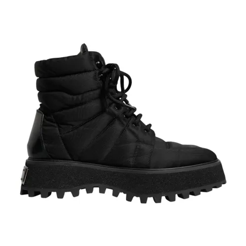 Quilted Lace-Up Boots - Dolce & Gabbana - Modalova
