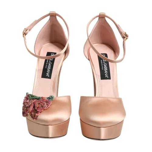 Floral Block Heel Sandals - Dolce & Gabbana - Modalova