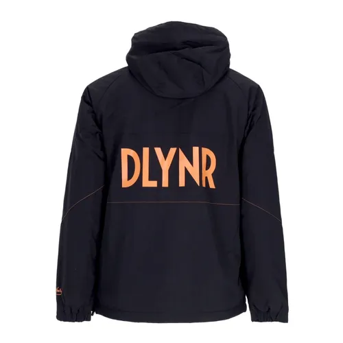 Black/Orange Anorak Jacket with Fleece Lining - Dolly Noire - Modalova