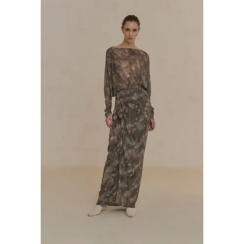Pareo, silk skirt grey metal print - Cortana - Modalova