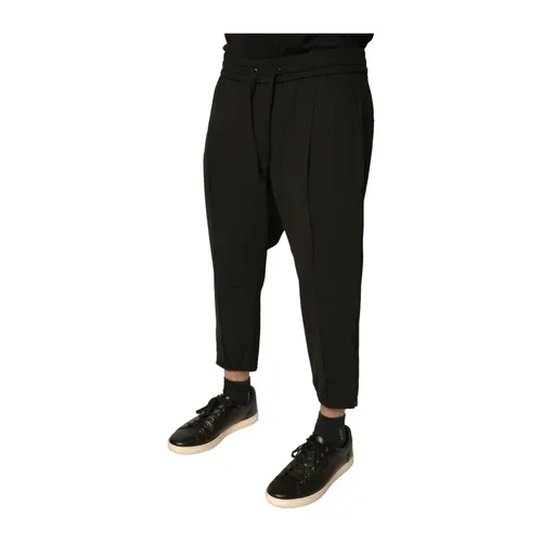 Black Wool Jogger Pants - Dolce & Gabbana - Modalova