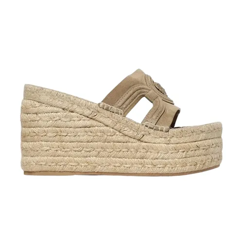 Beige Wedge Sandal with Iconic Design - Versace - Modalova