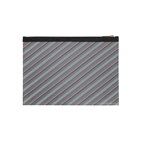 Striped Logo Briefcase with Leather Inserts - Thom Browne - Modalova