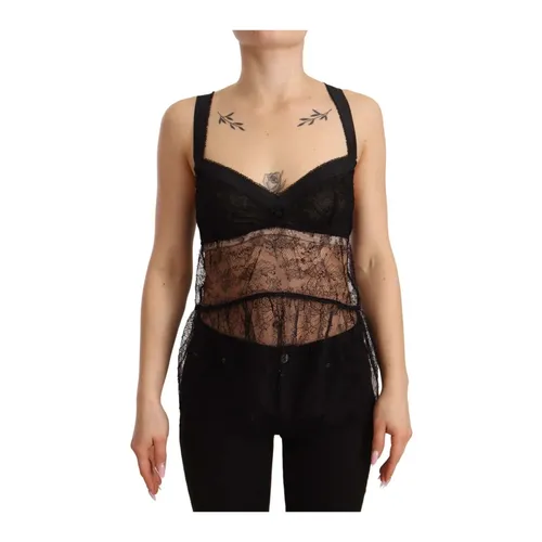 Silk Lace Babydoll Lingerie Top - Dolce & Gabbana - Modalova
