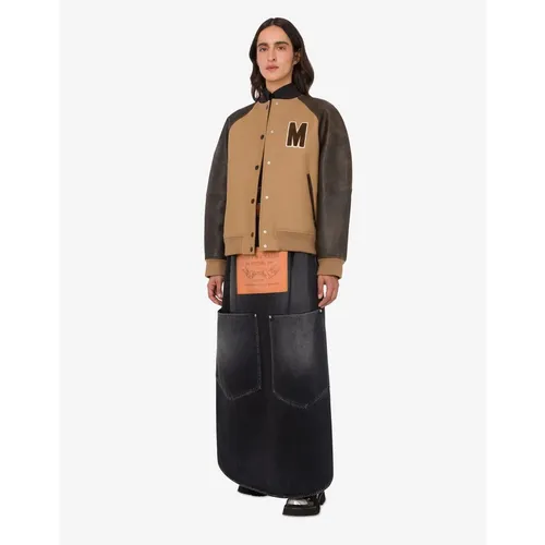 Wool Cloth Bomber Jacket - Moschino - Modalova
