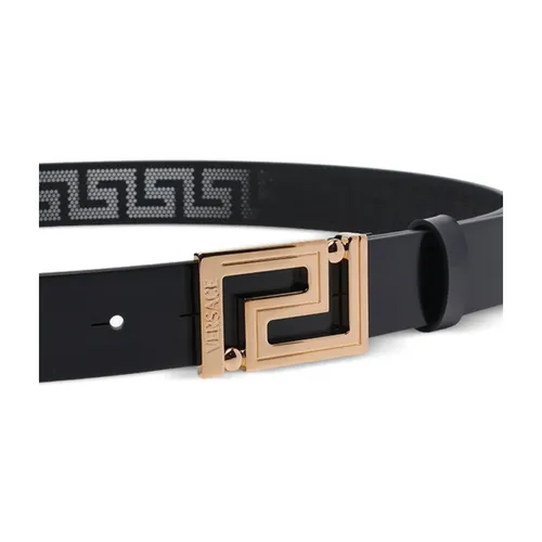 Leather Belt - Versace - Modalova