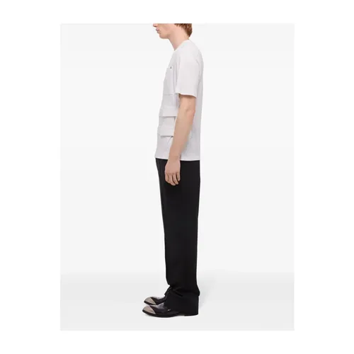 White Crew Neck T-Shirt with Touch-Strap - Helmut Lang - Modalova