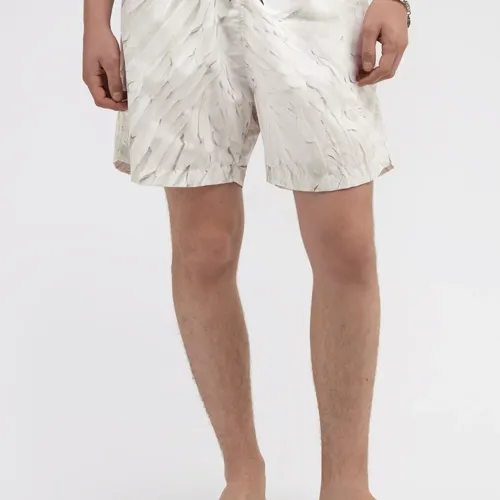 Feather Print Swim Trunks - Roberto Cavalli - Modalova