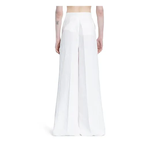 White Linen Wide Leg Pants - Max Mara - Modalova