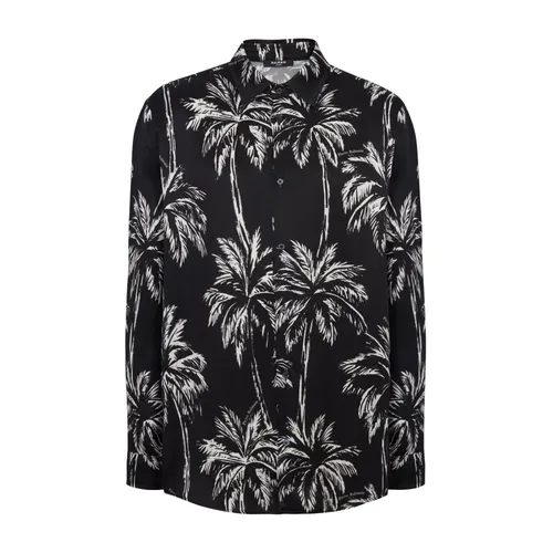 Satin Palmier Print Shirt - Balmain - Modalova