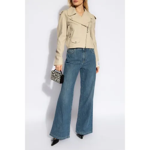 Th Anniversary leather jacket - Moschino - Modalova