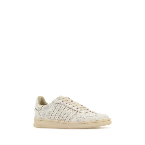 White Leather Boxer Sneakers - Dsquared2 - Modalova